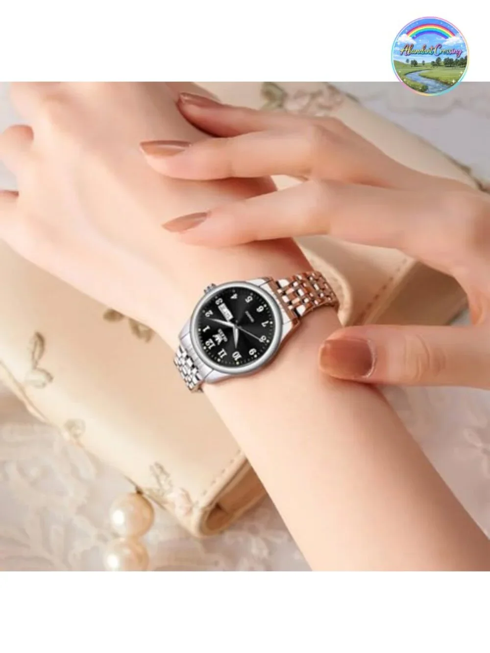 Luxury Ladies Watch with Day-Date, Easy Read, Waterproof, Adjustable Strap